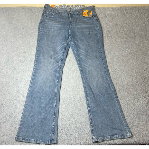 Lee Jeans Womens Medium Blue Medium Wash Mid Rise Boot Cut Leg Jeans NEW - Picture 1 of 13